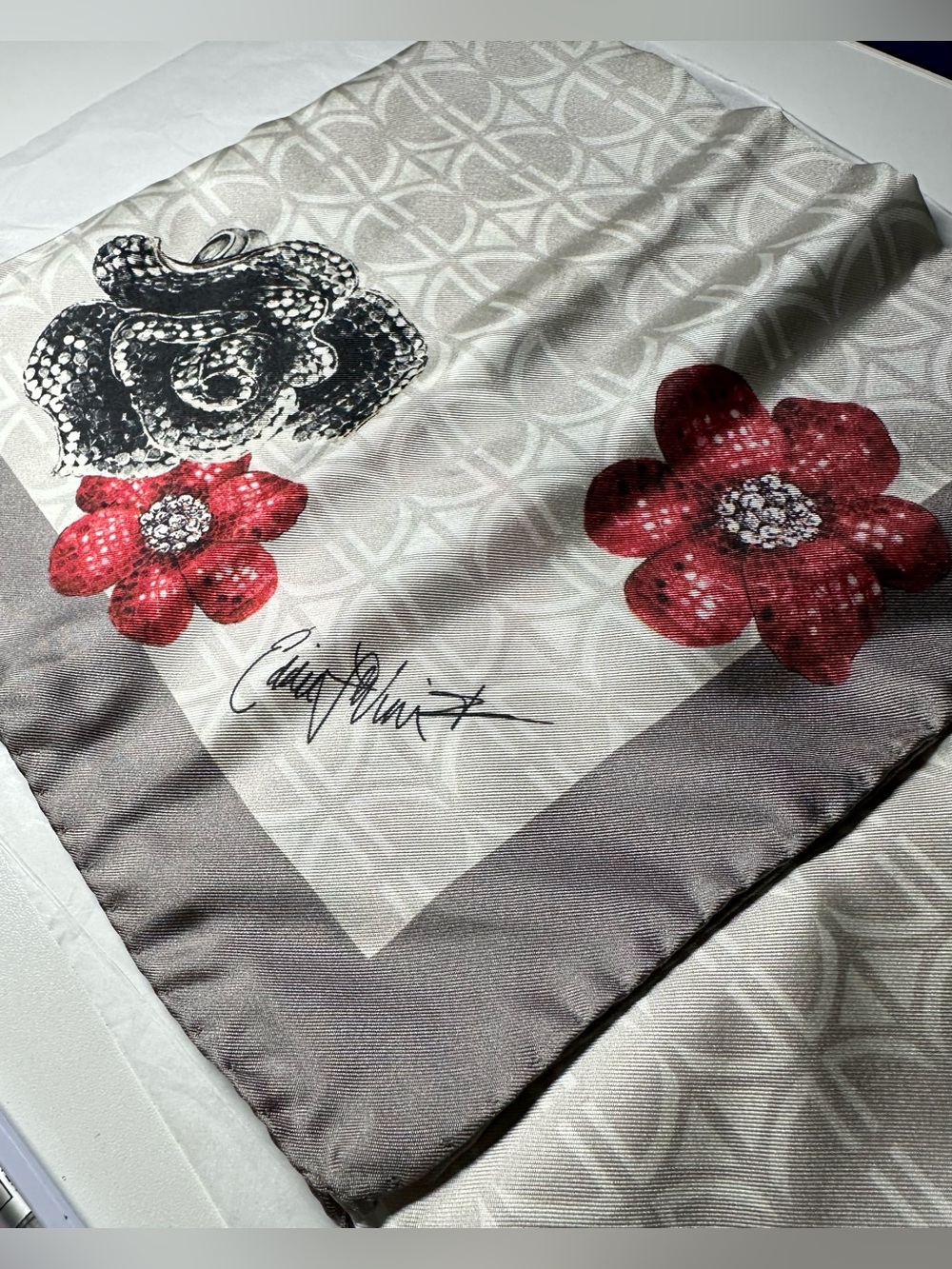 Le Vian Floral Silk Scarf NWT